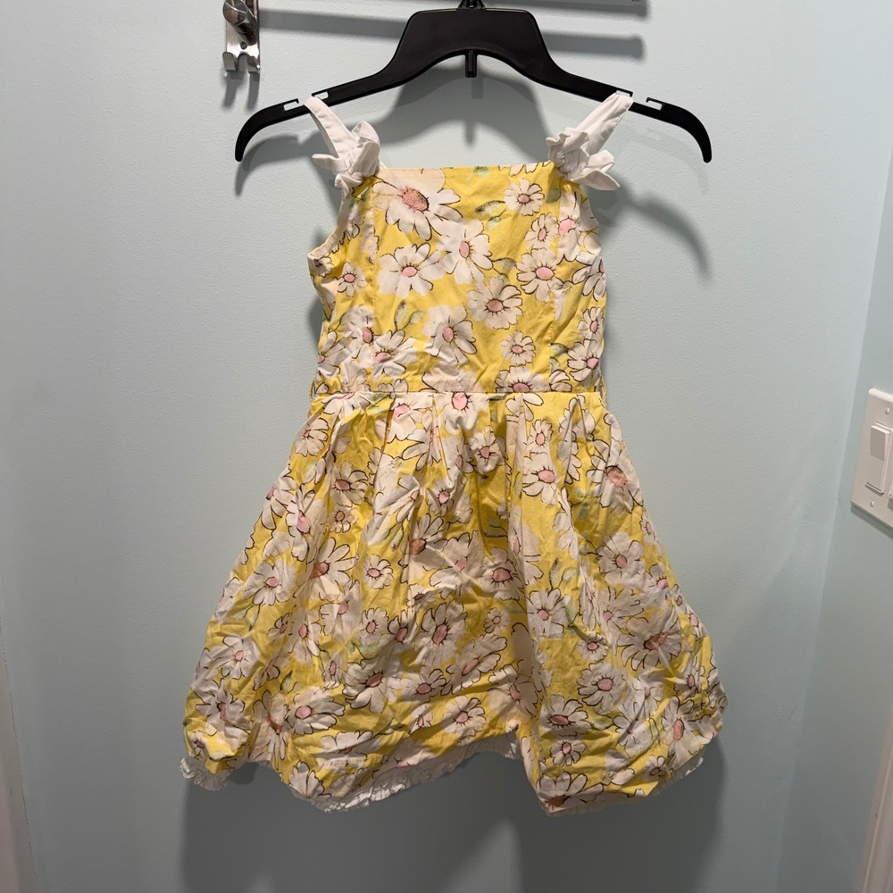 The Children's Place Floral Sun Dress Yellow 6X/7 Daisy Bow Summer Casual - Picture 1 of 4